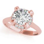 Halo Engagement Ring, Round Shape, in Rose Gold - 84884