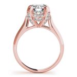 Halo Engagement Ring, Round Shape, in Rose Gold - 84884