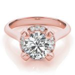 Halo Engagement Ring, Round Shape, in Rose Gold - 84884