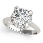 Halo Engagement Ring, Round Shape, in White Gold - 84884