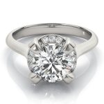 Halo Engagement Ring, Round Shape, in Sterling Silver - 84884