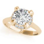 Halo Engagement Ring, Round Shape, in Yellow Gold - 84884