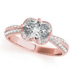 Halo Engagement Ring, Oval Shape, in Rose Gold - 84885