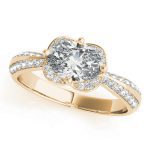 Halo Engagement Ring, Oval Shape, in Yellow Gold - 84885