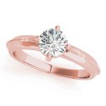 Solitaire Engagement Ring, Round Shape, in Rose Gold - 84887