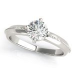 Solitaire Engagement Ring, Round Shape, in Platinum - 84887