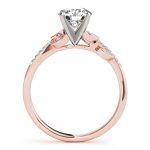 Side Stone Engagement Ring, Round Shape, in Rose Gold - 84890