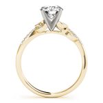 Side Stone Engagement Ring, Round Shape, in Yellow Gold - 84890