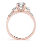 Three Stone Engagement Ring, Round Shape, in Rose Gold - 84895