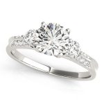 Three Stone Engagement Ring, Round Shape, in Platinum - 84895