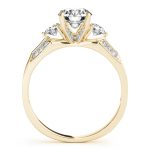 Three Stone Engagement Ring, Round Shape, in Yellow Gold - 84895