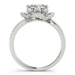 Halo Engagement Ring, Round Shape, in Sterling Silver - 84901