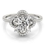 Halo Engagement Ring, Round Shape, in White Gold - 84901