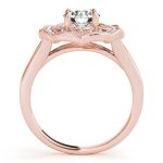 Halo Engagement Ring, Round Shape, in Rose Gold - 84911