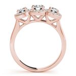 Three Stone Engagement Ring, Round Shape, in Rose Gold - 84912