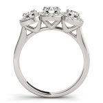 Three Stone Engagement Ring, Round Shape, in White Gold - 84912