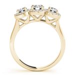 Three Stone Engagement Ring, Round Shape, in Yellow Gold - 84912