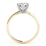 Prong Set Engagement Ring, Solitaire Style, Round Shape, in Yellow Gold - F1620