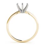 Prong Set Engagement Ring, Solitaire Style, Round Shape, in Yellow Gold - F1620