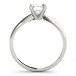 Solitaire Engagement Ring, Emerald Shape, in White Gold - F1626