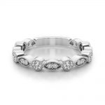 Diamond Wedding Ring, in White Gold - 51077