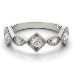 Fashion Wedding Ring, in White Gold - 85037