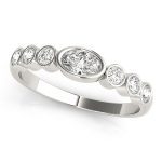 Diamond Wedding Ring, Oval Shape, in Platinum - 85039