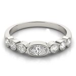 Diamond Wedding Ring, Oval Shape, in Sterling Silver - 85039