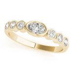 Diamond Wedding Ring, Oval Shape, in Yellow Gold - 85039