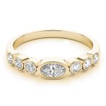 Diamond Wedding Ring, Oval Shape, in Yellow Gold - 85039