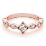 Stackable Wedding Ring, Round Shape, in Rose Gold - 85045