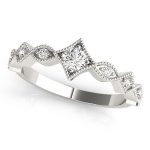 Stackable Wedding Ring, Round Shape, in White Gold - 85045