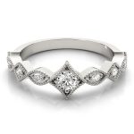 Stackable Wedding Ring, Round Shape, in White Gold - 85045