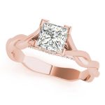 Solitaire Engagement Ring, Square Shape, in Rose Gold - 85008