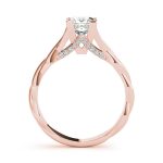 Solitaire Engagement Ring, Square Shape, in Rose Gold - 85008