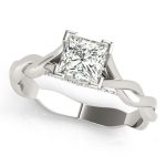 Solitaire Engagement Ring, Square Shape, in Sterling Silver - 85008