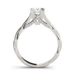 Solitaire Engagement Ring, Square Shape, in Sterling Silver - 85008