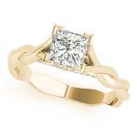 Solitaire Engagement Ring, Square Shape, in Yellow Gold - 85008