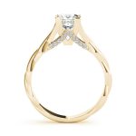 Solitaire Engagement Ring, Square Shape, in Yellow Gold - 85008