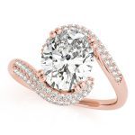 Pave Engagement Ring, Oval Shape, in Rose Gold - 84649