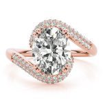 Pave Engagement Ring, Oval Shape, in Rose Gold - 84649