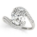 Pave Engagement Ring, Oval Shape, in Platinum - 84649