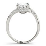 Pave Engagement Ring, Oval Shape, in White Gold - 84649