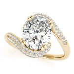 Pave Engagement Ring, Oval Shape, in Yellow Gold - 84649