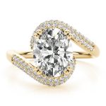 Pave Engagement Ring, Oval Shape, in Yellow Gold - 84649