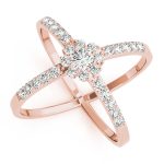 Diamond Fashion Ring, Round Shape, in Rose Gold - 84801