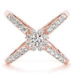 Diamond Fashion Ring, Round Shape, in Rose Gold - 84801