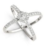 Diamond Fashion Ring, Round Shape, in White Gold - 84801