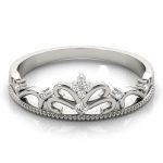 Tiara Fashion Ring, Round Shape, in Platinum - 84815