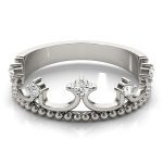 Crown Fashion Ring, in White Gold - 84909